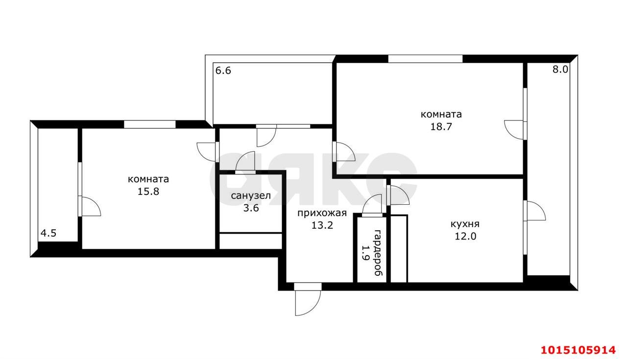 Фото №17: 2-комнатная квартира 65 м² - Краснодар, Пашковский, ул. Леонида Лаврова, 8к3