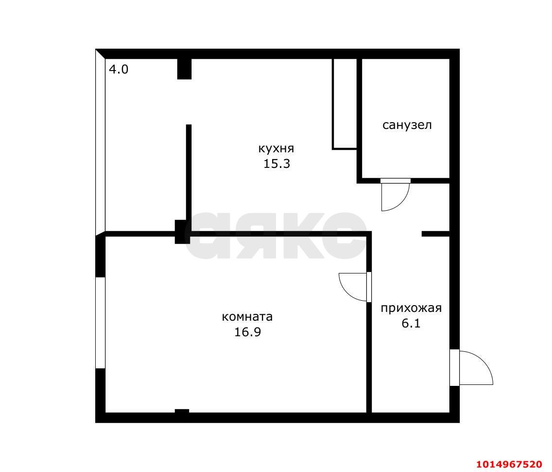 Фото №6: 1-комнатная квартира 42 м² - Яблоновский, ул. Тургеневское Шоссе, 1Гк2