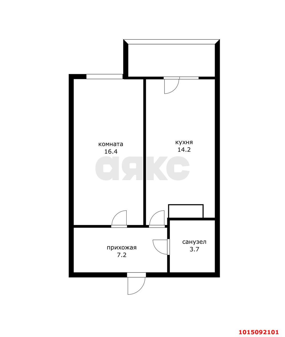 Фото №15: 1-комнатная квартира 44 м² - Краснодар, жилой комплекс Времена Года-2, ул. Евгении Жигуленко, 5к1