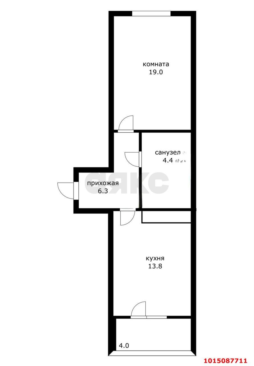 Фото №15: 1-комнатная квартира 50 м² - Краснодар, Солнечный, ул. Казбекская, 5