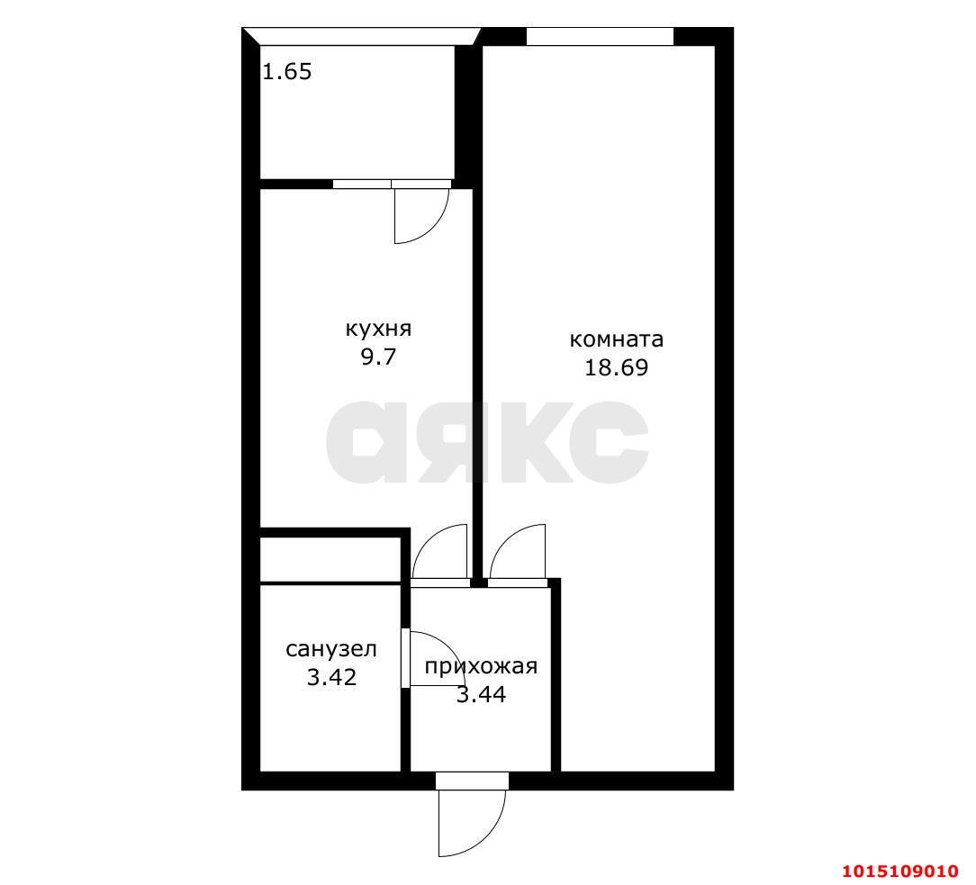 Фото №10: 1-комнатная квартира 35 м² - Краснодар, Славянский, ул. Заполярная, 39к10