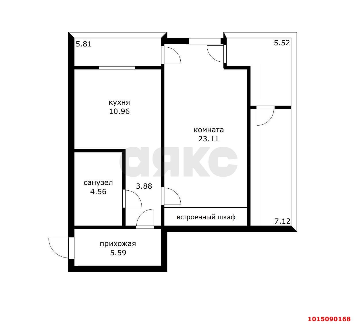 Фото №14: 1-комнатная квартира 66 м² - Краснодар, Солнечный, пр-кт Константина Образцова, 25/1
