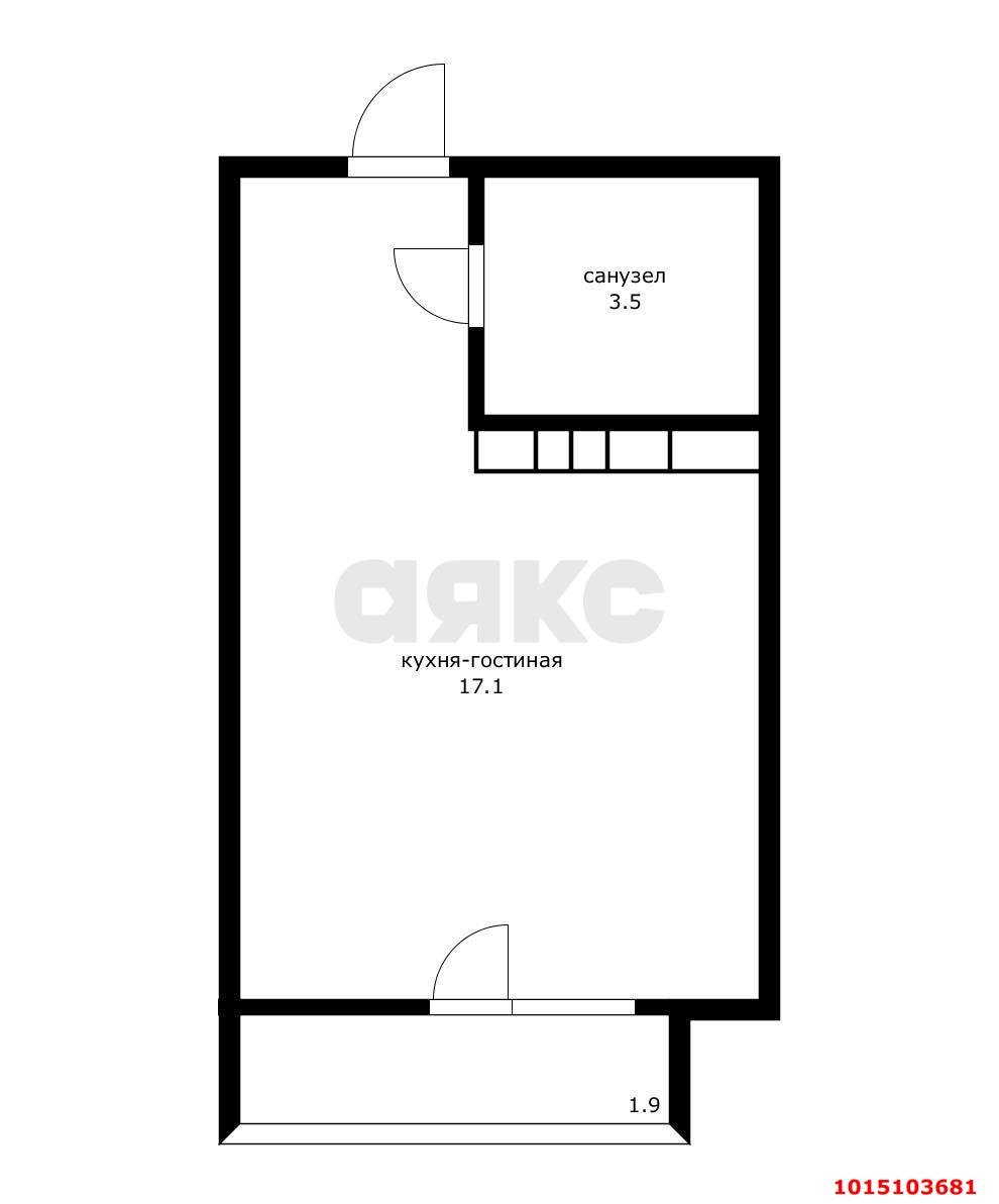 Фото №2: Студия 22 м² - Краснодар, жилой комплекс Дом Романовых