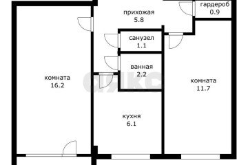 Фото №2: 2-комнатная квартира 44 м² - Краснодар, мкр. Черёмушки, ул. Айвазовского, 104