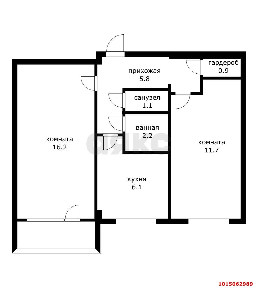 Фото №2: 2-комнатная квартира 44 м² - Краснодар, Черёмушки, ул. Айвазовского, 104
