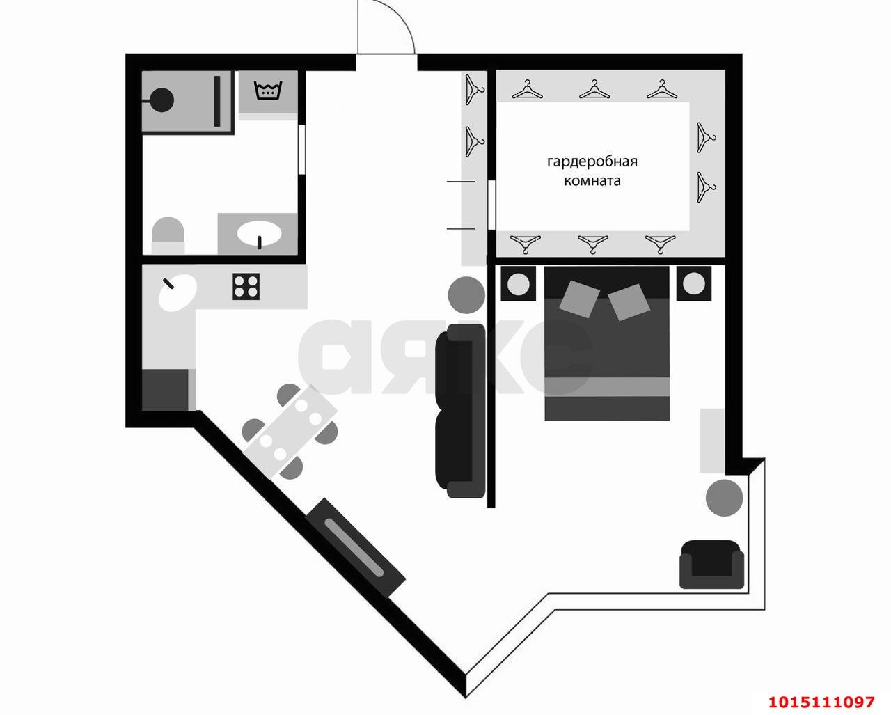Фото №18: 1-комнатная квартира 42 м² - Краснодар, ЖК На Стахановской, ул. Стахановская, 1/5