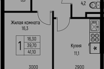 Фото №1: 1-комнатная квартира 41 м² - Берёзовый, мкр. Прикубанский внутригородской округ, ул. имени А.Н. Лодыгина, 6лит7