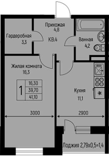 Фото №1: 1-комнатная квартира 41 м² - Берёзовый, Прогресс, жилой комплекс Прогресс, жилой комплекс Нова Вита, мкр. Прикубанский внутригородской округ, ул. имени А.Н. Лодыгина, 6лит7