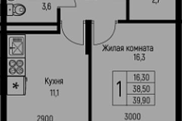 Фото №1: 1-комнатная квартира 39 м² - Берёзовый, мкр. Прикубанский внутригородской округ, ул. имени А.Н. Лодыгина, 6лит7