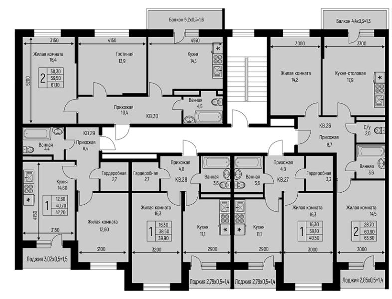 Фото №9: 2-комнатная квартира 61 м² - Берёзовый, Прогресс, жилой комплекс Прогресс, жилой комплекс Нова Вита, мкр. Прикубанский внутригородской округ, ул. имени А.Н. Лодыгина, 6лит7