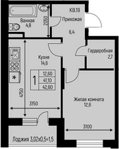 Фото №1: 1-комнатная квартира 42 м² - Берёзовый, Прогресс, жилой комплекс Прогресс, жилой комплекс Нова Вита, мкр. Прикубанский внутригородской округ, ул. имени А.Н. Лодыгина, 6лит7