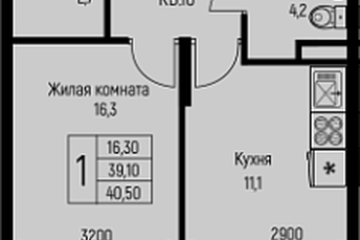 Фото №1: 1-комнатная квартира 40 м² - Берёзовый, мкр. Прикубанский внутригородской округ, ул. имени А.Н. Лодыгина, 6лит7