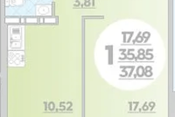 Фото №1: 1-комнатная квартира 37 м² - Краснодар, мкр. жилой комплекс Квартал № 6, 