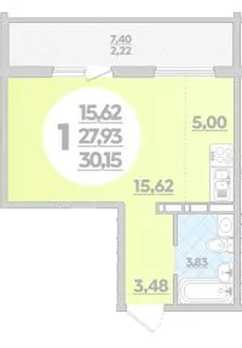 Фото №1: Студия 30 м² - Краснодар, Прикубанский внутригородской округ, Восточный, мкр. жилой комплекс Квартал № 6