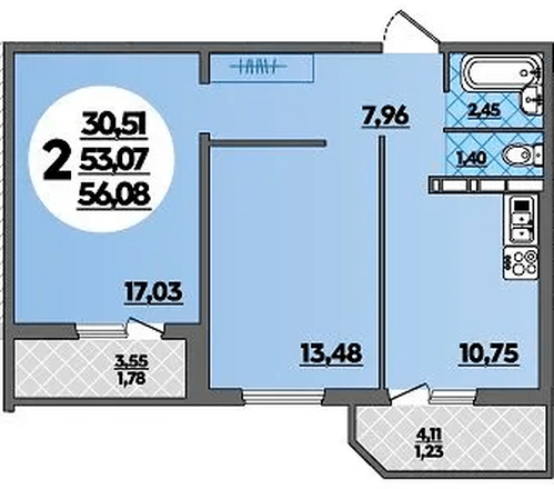 Фото №1: 2-комнатная квартира 56 м² - Краснодар, Прикубанский внутригородской округ, Восточный, мкр. жилой комплекс Квартал № 6