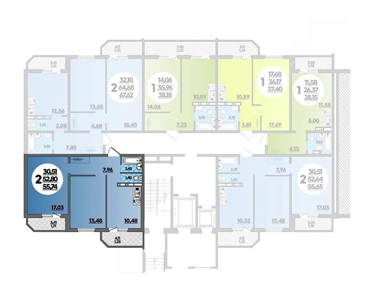 Фото №8: 2-комнатная квартира 55 м² - Краснодар, Прикубанский внутригородской округ, Восточный, мкр. жилой комплекс Квартал № 6