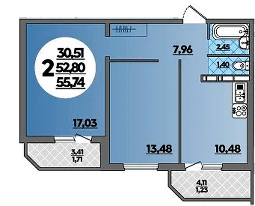 Фото №1: 2-комнатная квартира 55 м² - Краснодар, Прикубанский внутригородской округ, Восточный, мкр. жилой комплекс Квартал № 6