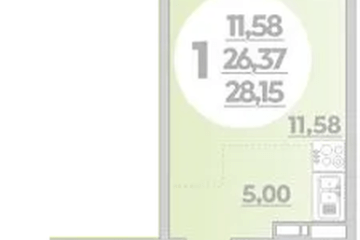 Фото №1: Студия 28 м² - Краснодар, мкр. жилой комплекс Квартал № 6, 