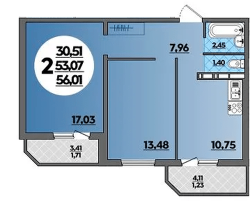 Фото №1: 2-комнатная квартира 56 м² - Краснодар, Прикубанский внутригородской округ, Восточный, мкр. жилой комплекс Квартал № 6