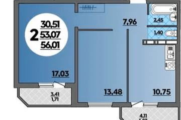 Фото №1: 2-комнатная квартира 56 м² - Краснодар, мкр. жилой комплекс Квартал № 6, 