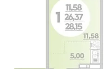 Фото №1: Студия 28 м² - Краснодар, мкр. жилой комплекс Квартал № 6, 