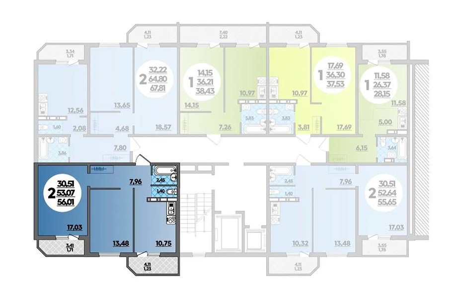 Фото №8: 2-комнатная квартира 55 м² - Краснодар, Прикубанский внутригородской округ, Восточный, мкр. жилой комплекс Квартал № 6