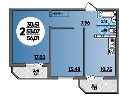 Фото №1: 2-комнатная квартира 56 м² - Краснодар, Прикубанский внутригородской округ, Восточный, мкр. жилой комплекс Квартал № 6