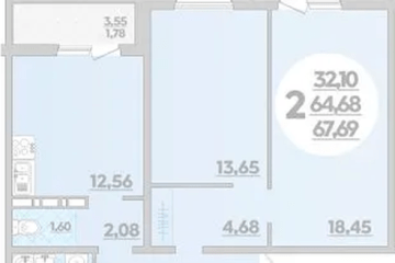 Фото №1: 2-комнатная квартира 67 м² - Краснодар, мкр. жилой комплекс Квартал № 6, 