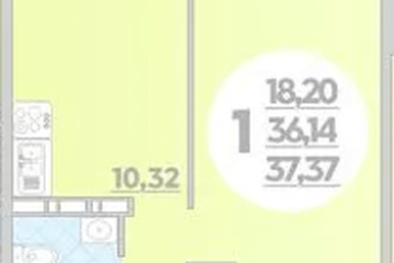 Фото №1: 1-комнатная квартира 37 м² - Краснодар, мкр. жилой комплекс Квартал № 6, 