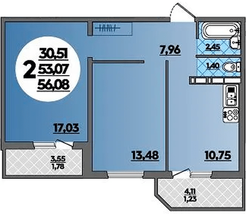 Фото №1: 2-комнатная квартира 56 м² - Краснодар, Прикубанский внутригородской округ, Восточный, мкр. жилой комплекс Квартал № 6