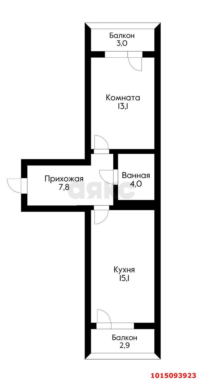 Фото №9: 1-комнатная квартира 44 м² - Краснодар, жилой комплекс Новые Сезоны, ул. Скандинавская, 1к11