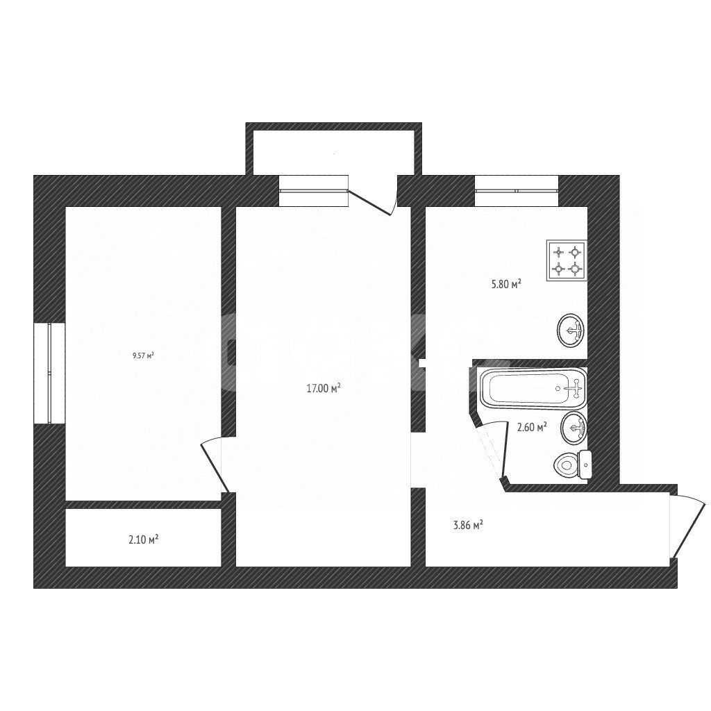 Фото №14: 2-комнатная квартира 44 м² - Краснодон, ул. площадь Ленина, 1