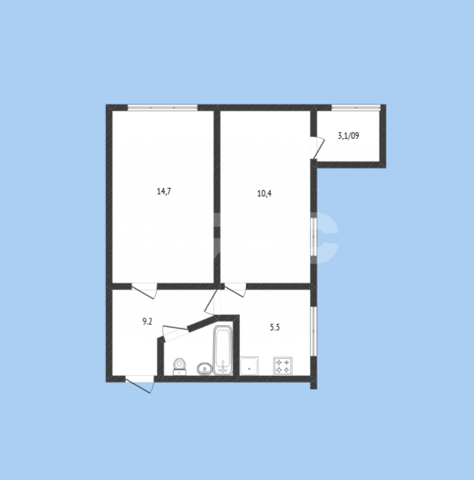 Фото №10: 2-комнатная квартира 40 м² - Луганск, квартал Волкова, 24