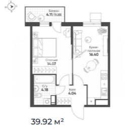 Фото №3: 1-комнатная квартира 39 м² - Мариуполь, Жовтневый