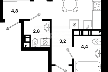 Фото №1: 2-комнатная квартира 64 м² - Мариуполь, р. Жовтневый, ул. Георгиевская, 12