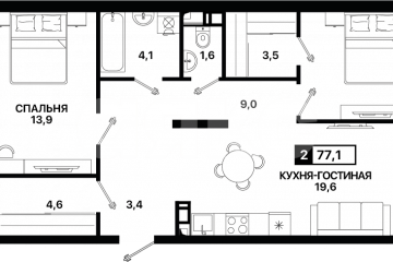 Фото №3: 2-комнатная квартира 77 м² - Мариуполь, р. Жовтневый, ул. Георгиевская, 12