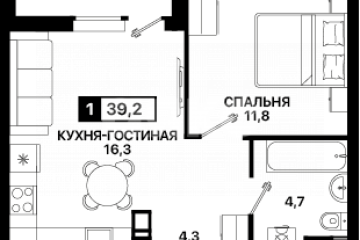 Фото №3: 1-комнатная квартира 39 м² - Мариуполь, р. Жовтневый, ул. Георгиевская, 16