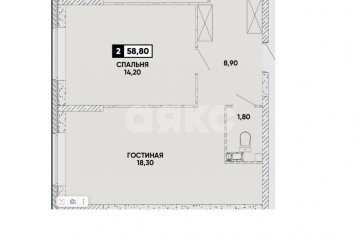 Фото №1: 2-комнатная квартира 58 м² - Мариуполь, мкр. ЖК Резиденция, пр-кт Строителей, 93