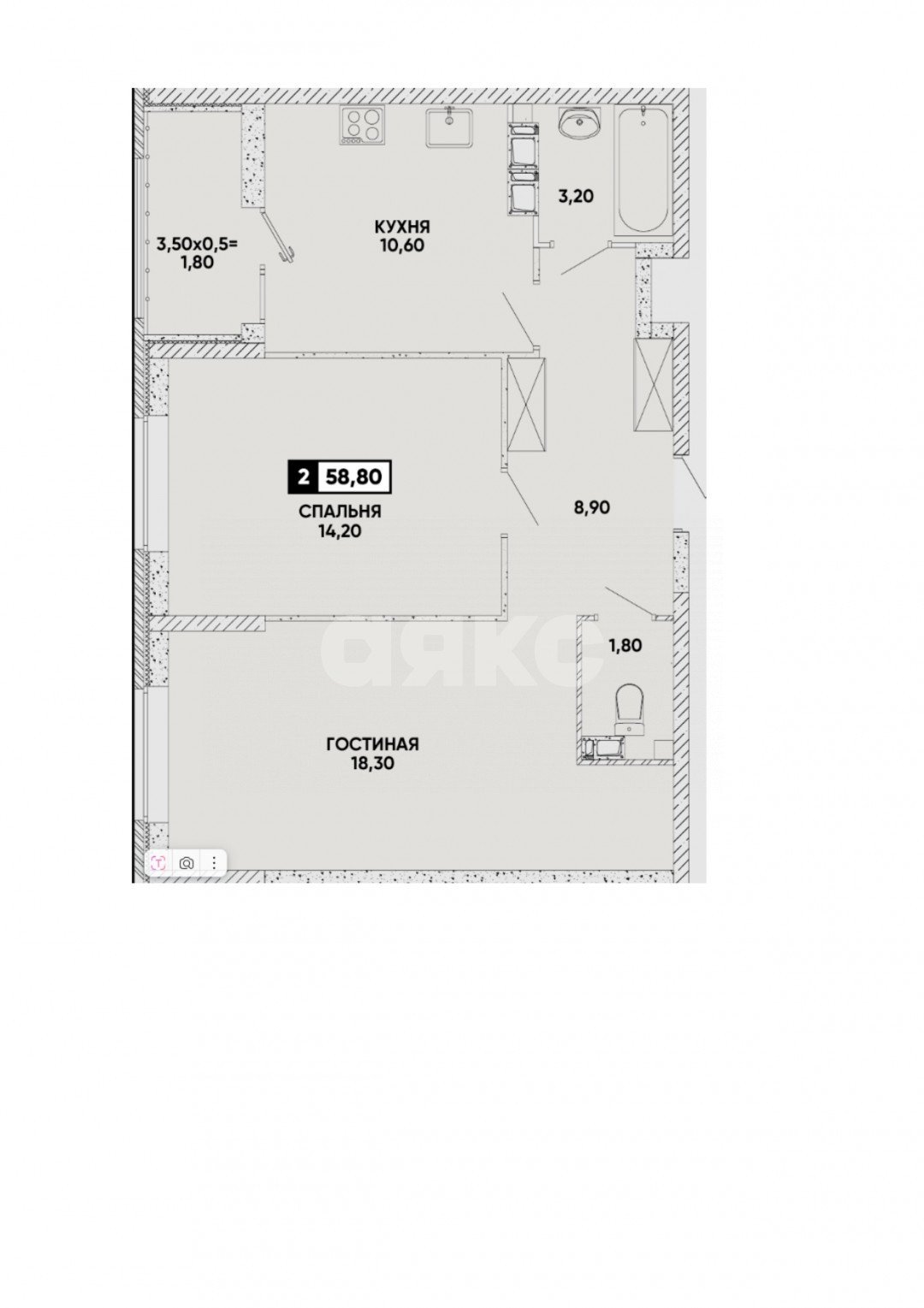 Фото №1: 2-комнатная квартира 58 м² - Мариуполь, ЖК Резиденция, пр-кт Строителей, 93