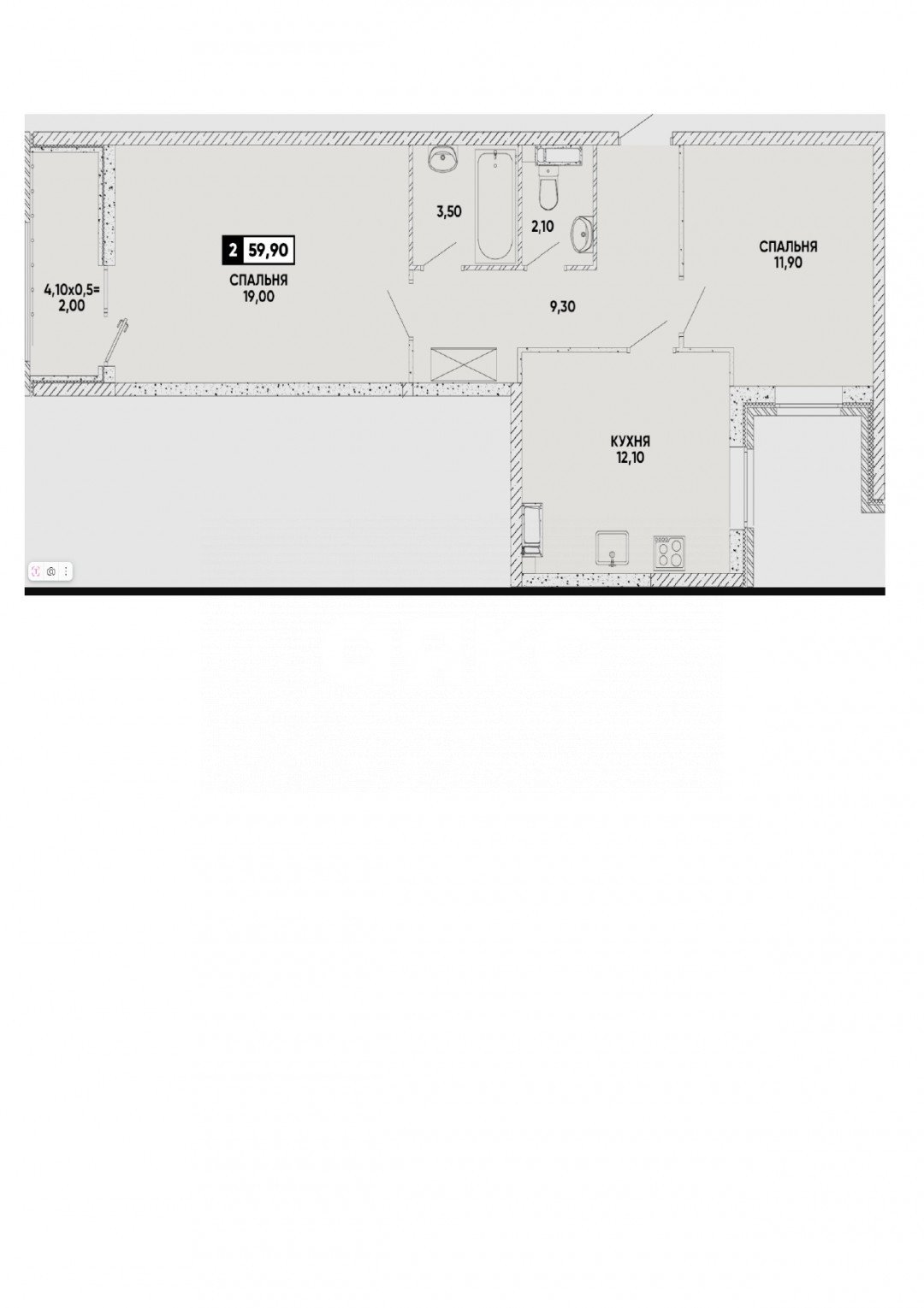 Фото №1: 2-комнатная квартира 59 м² - Мариуполь, ЖК Резиденция, пр-кт Строителей, 93