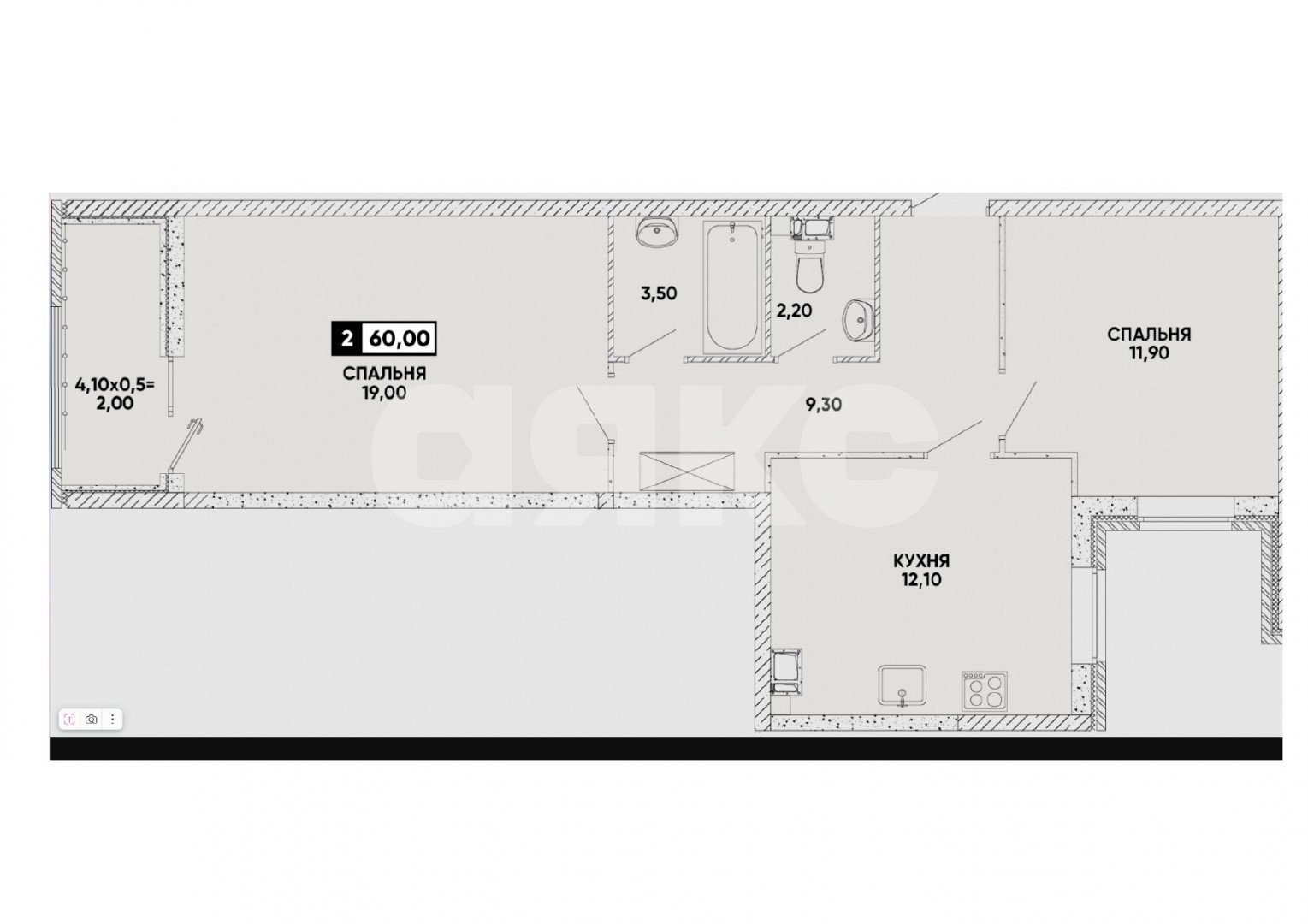 Фото №3: 2-комнатная квартира 60 м² - Мариуполь, ЖК Резиденция, пр-кт Строителей, 93