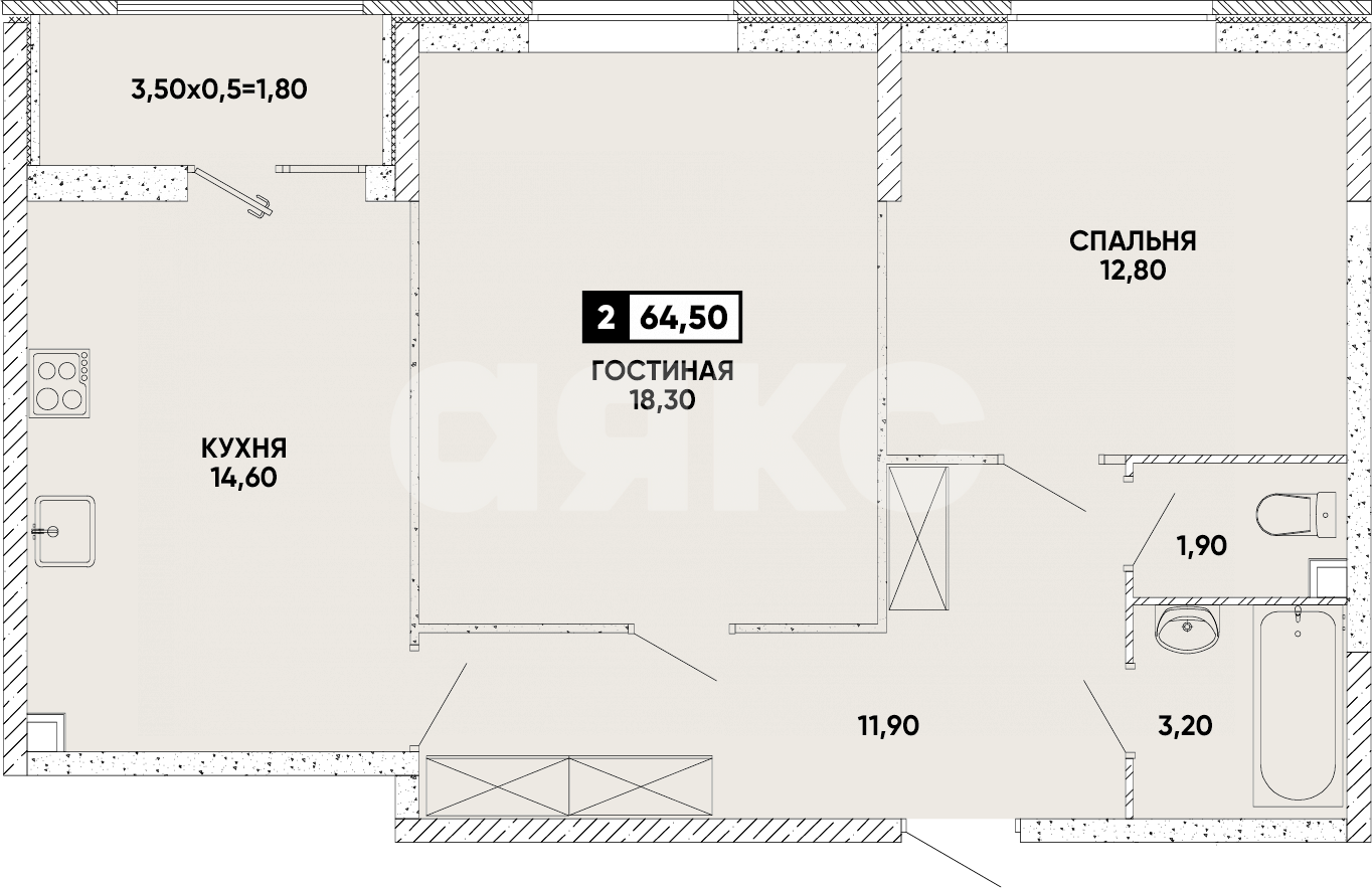 Фото №1: 2-комнатная квартира 64 м² - Мариуполь, ЖК Резиденция, пр-кт Строителей, 93