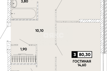 Фото №1: 3-комнатная квартира 80 м² - Мариуполь, мкр. ЖК Резиденция, пр-кт Строителей, 93