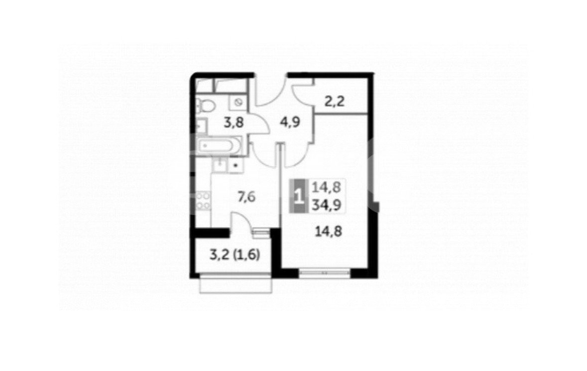 Фото №13: 1-комнатная квартира 34 м² - Развилка, жилой комплекс Римский, пр-д Римский, 15