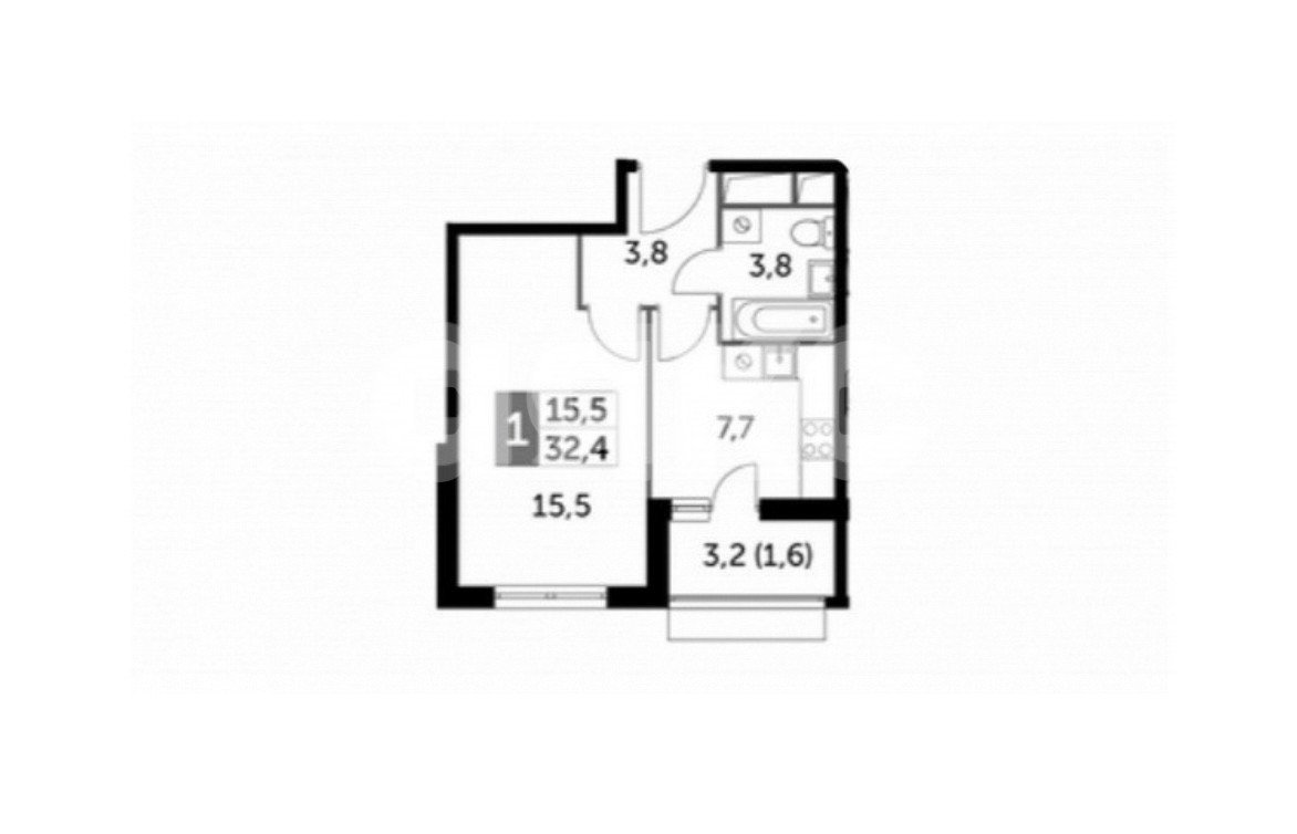 Фото №11: 1-комнатная квартира 32 м² - Развилка, жилой комплекс Римский, пр-д Римский, 15