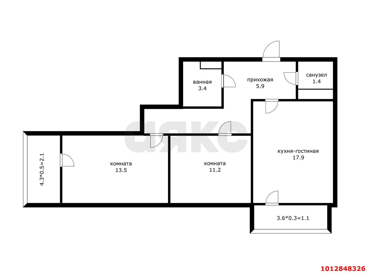 Фото №18: 2-комнатная квартира 63 м² - Краснодар, жилой комплекс Свобода, Прикубанский внутригородской округ, мкр. Краевая Клиническая Больница, ул. Домбайская, 55к4