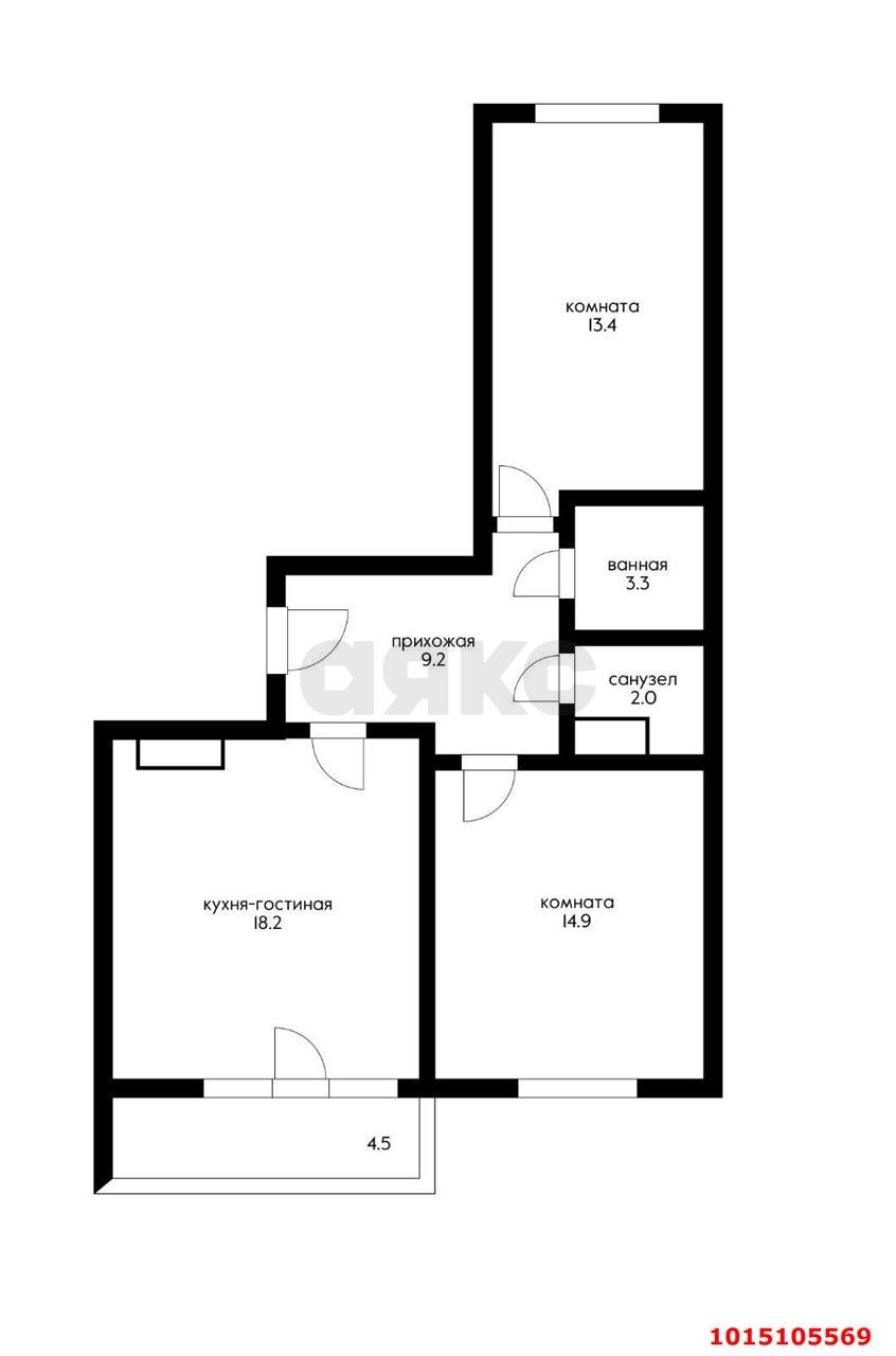 Фото №12: 2-комнатная квартира 70 м² - Краснодар, жилой комплекс Свобода, Прикубанский внутригородской округ, мкр. Краевая Клиническая Больница, ул. Домбайская, 55