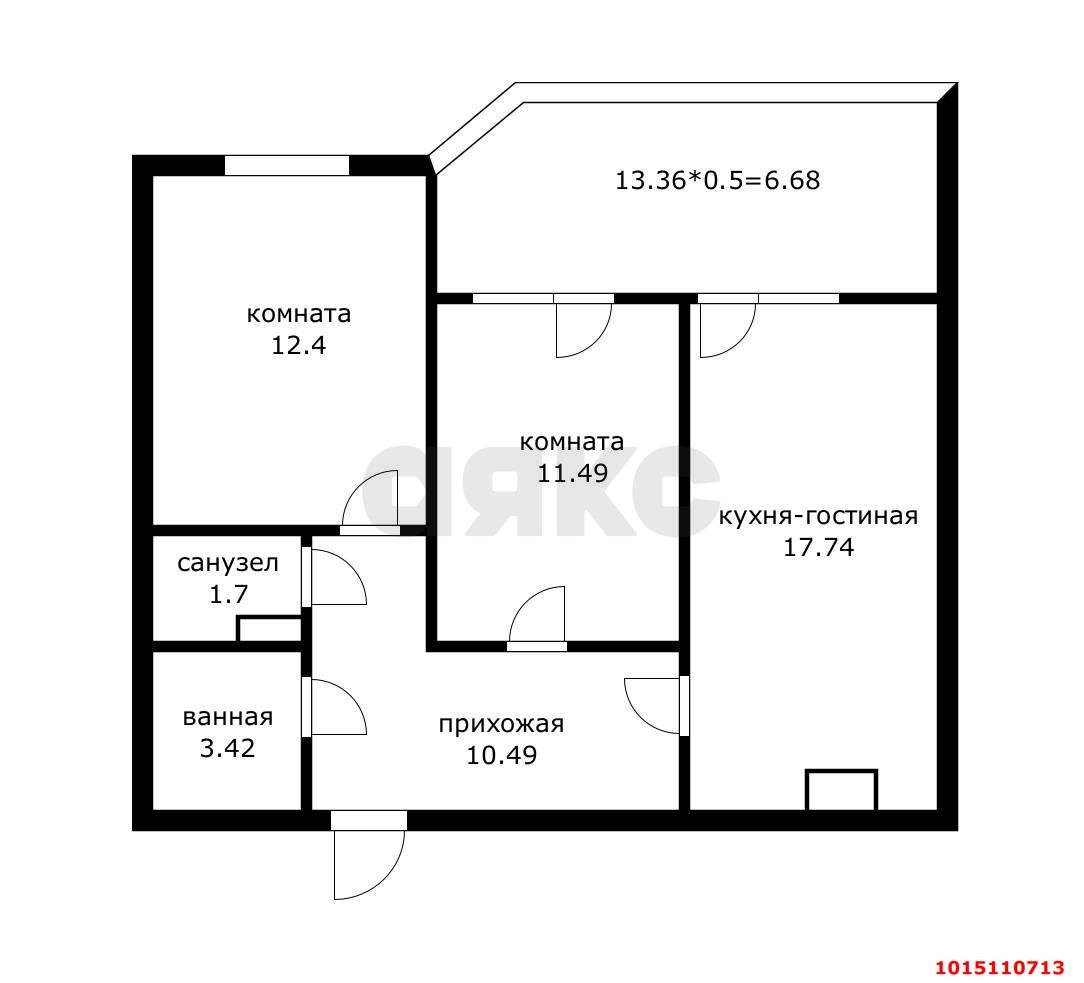 Фото №14: 2-комнатная квартира 70 м² - Краснодар, Любимово, 2