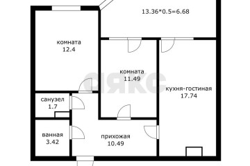 Фото №2: 2-комнатная квартира 70 м² - Краснодар, мкр. Любимово, 2