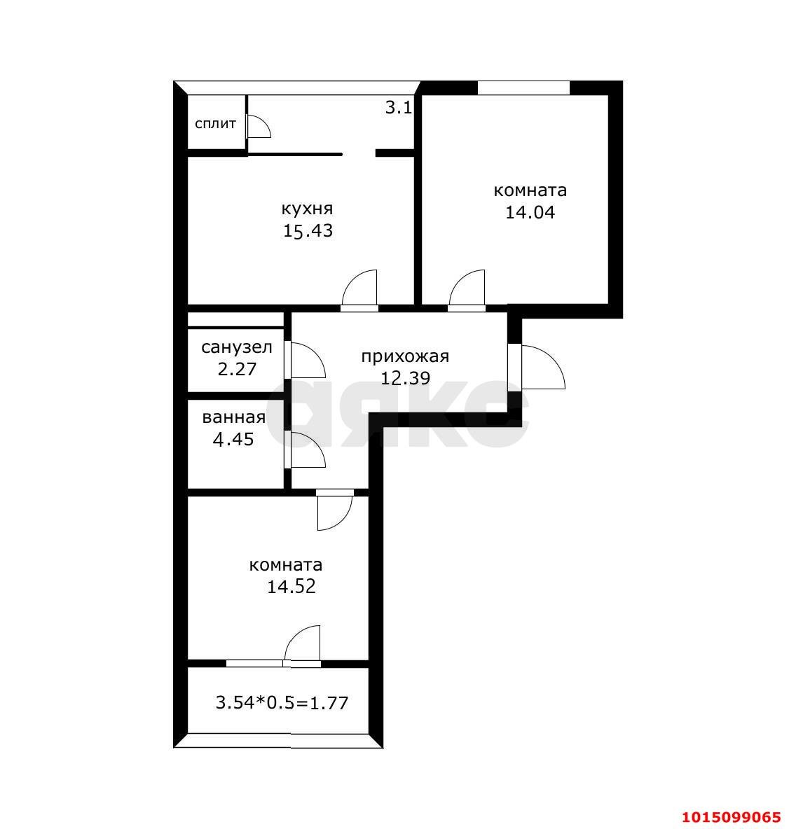 Фото №15: 2-комнатная квартира 67 м² - Краснодар, Школьный, ул. Школьная, 1